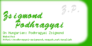 zsigmond podhragyai business card